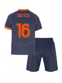 Billige Inter Milan Davide Frattesi #16 Tredjedraktsett Barn 2025-26 Kortermet (+ Korte bukser)
